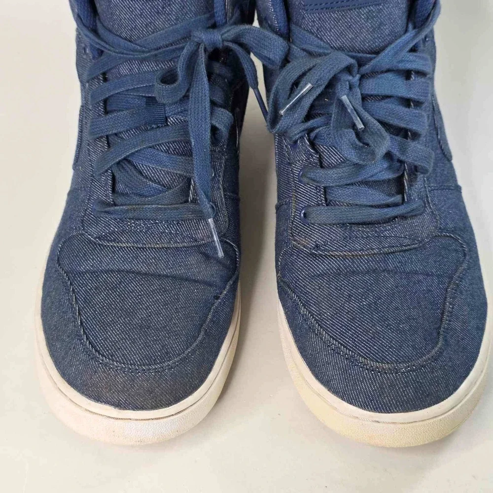 Nike Court Borough Mid Blue Denim High Top Sneakers Shoes 844884-400 Men's 11.5